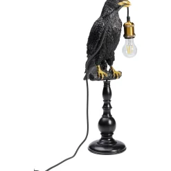 KARE Design Lampes De Table|Lampe A Poser Animal Sitting Crow Noir Mat 61Cm