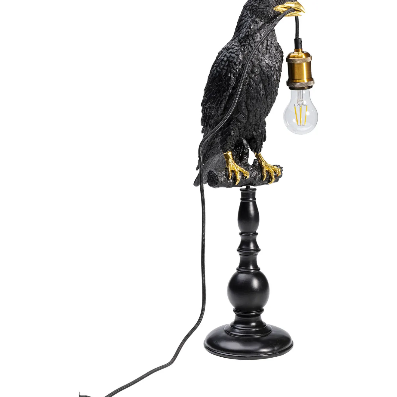 KARE Design Lampes De Table|Lampe A Poser Animal Sitting Crow Noir Mat 61Cm