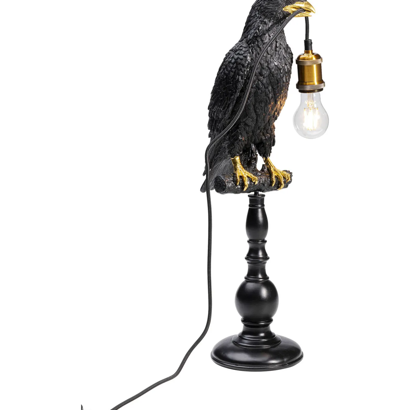 KARE Design Lampes De Table|Lampe A Poser Animal Sitting Crow Noir Mat 61Cm