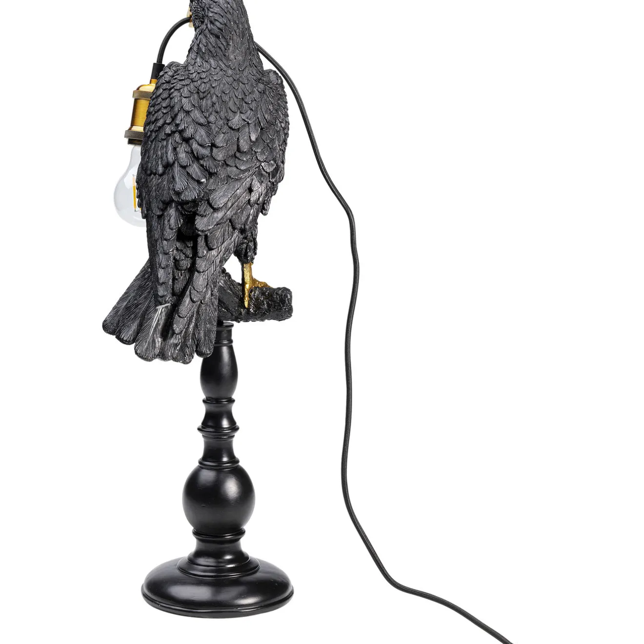 KARE Design Lampes De Table|Lampe A Poser Animal Sitting Crow Noir Mat 61Cm
