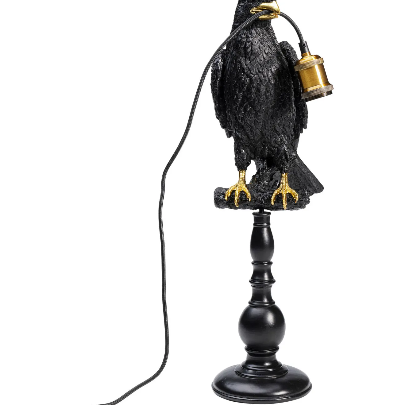 KARE Design Lampes De Table|Lampe A Poser Animal Sitting Crow Noir Mat 61Cm