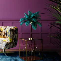 KARE Design Lampes De Table|Lampe A Poser Feather Palm Vert 60Cm