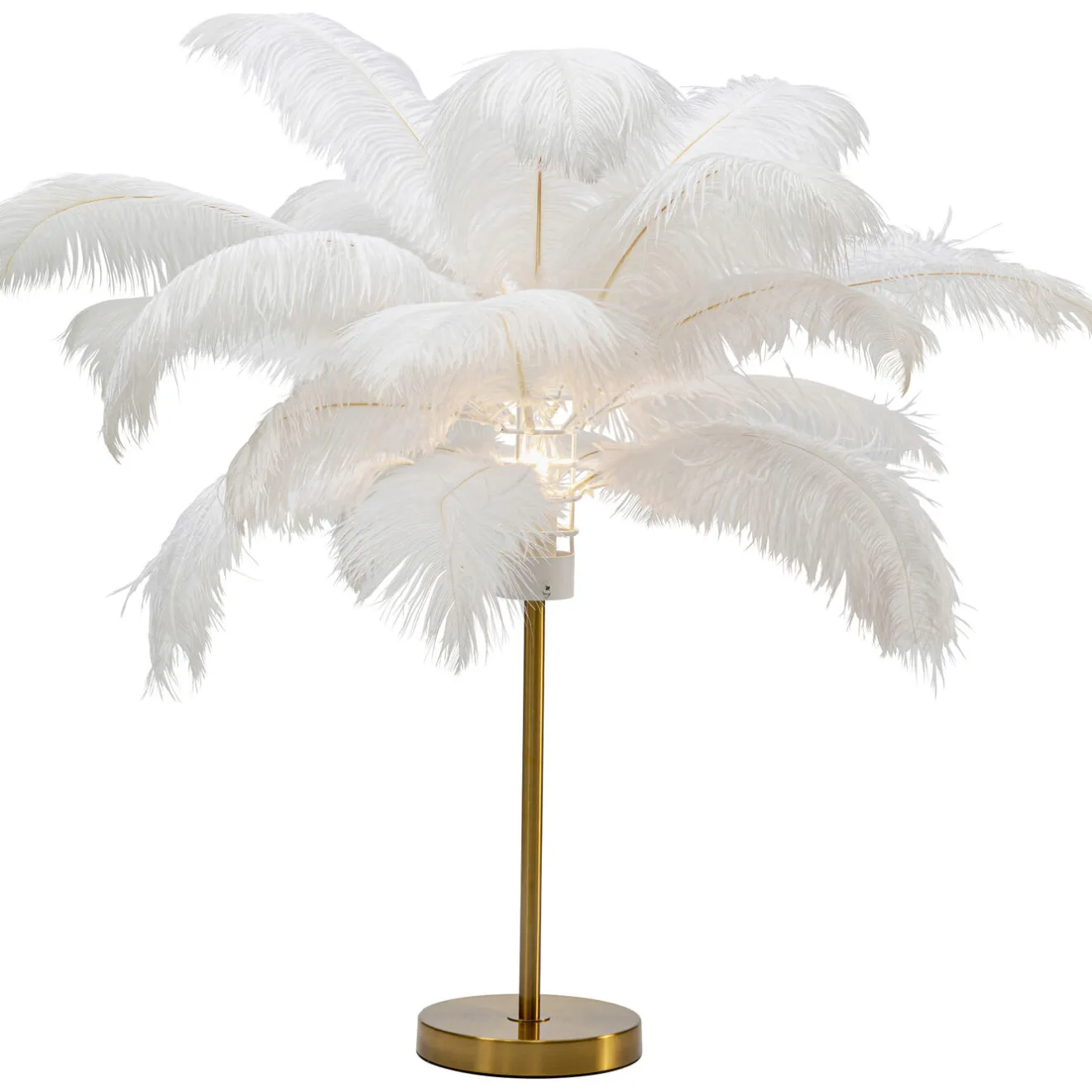 KARE Design Lampes De Table|Lampe A Poser Feather Palm Blanc 60Cm