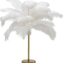 KARE Design Lampes De Table|Lampe A Poser Feather Palm Blanc 60Cm