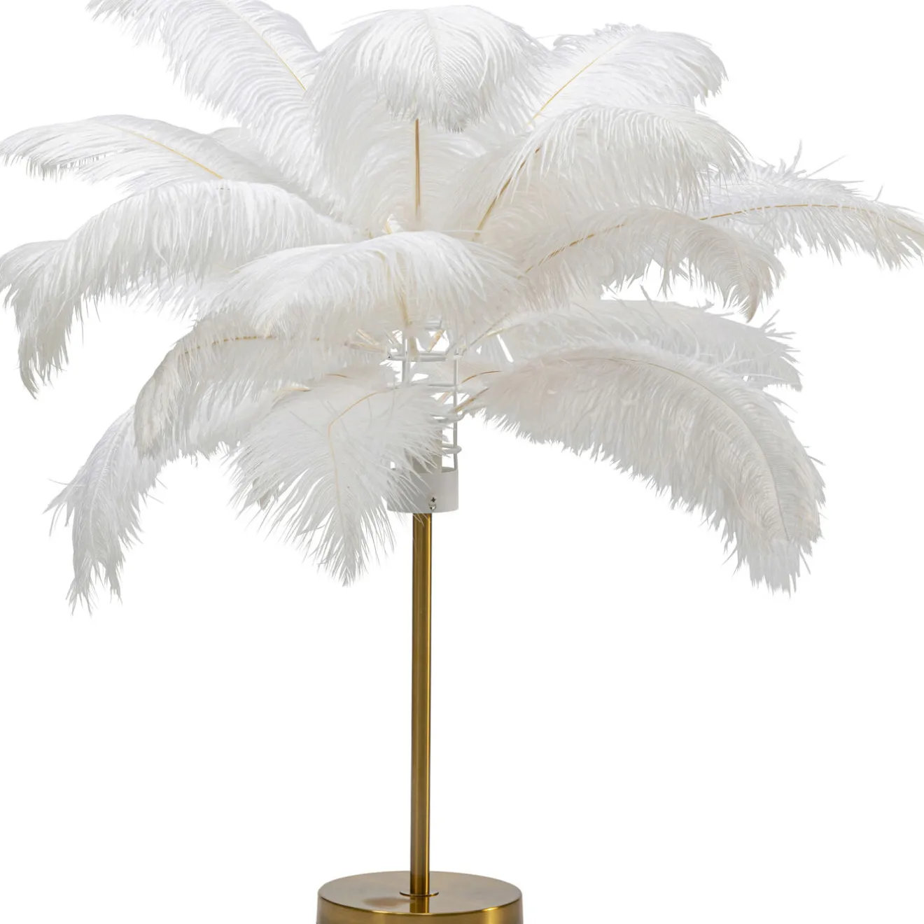 KARE Design Lampes De Table|Lampe A Poser Feather Palm Blanc 60Cm