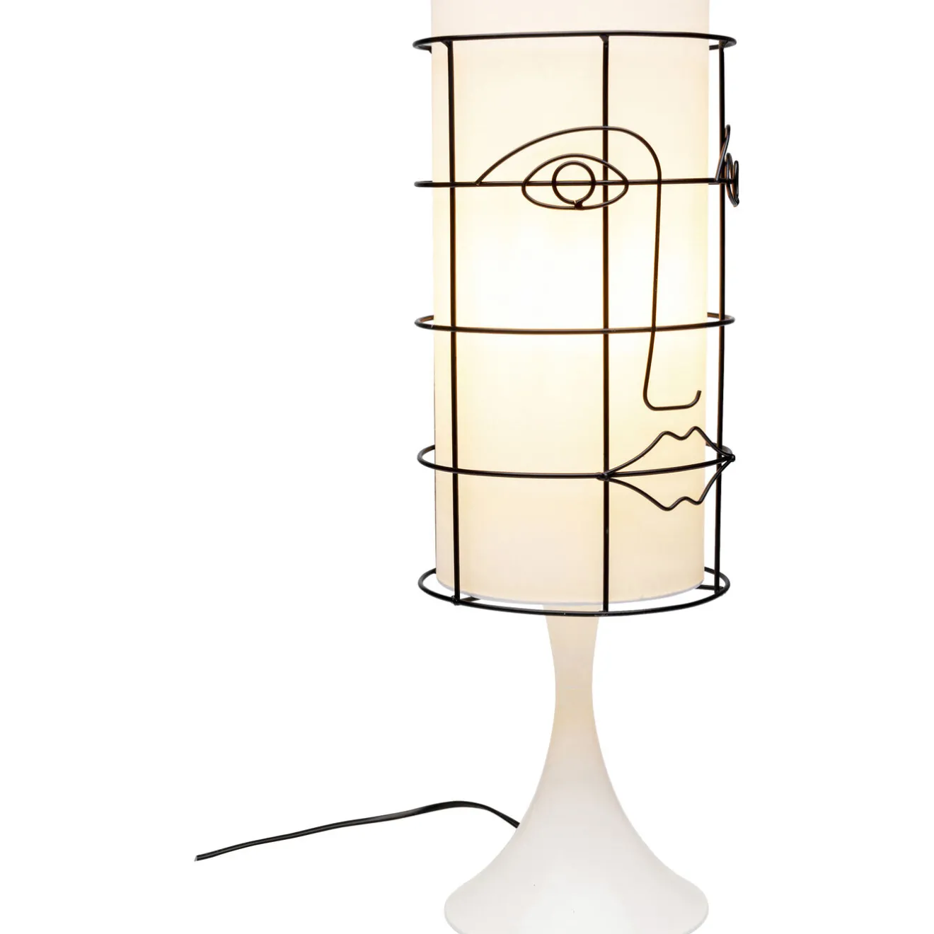 KARE Design Lampes De Table|Lampe A Poser Grid Face Blanc 60Cm