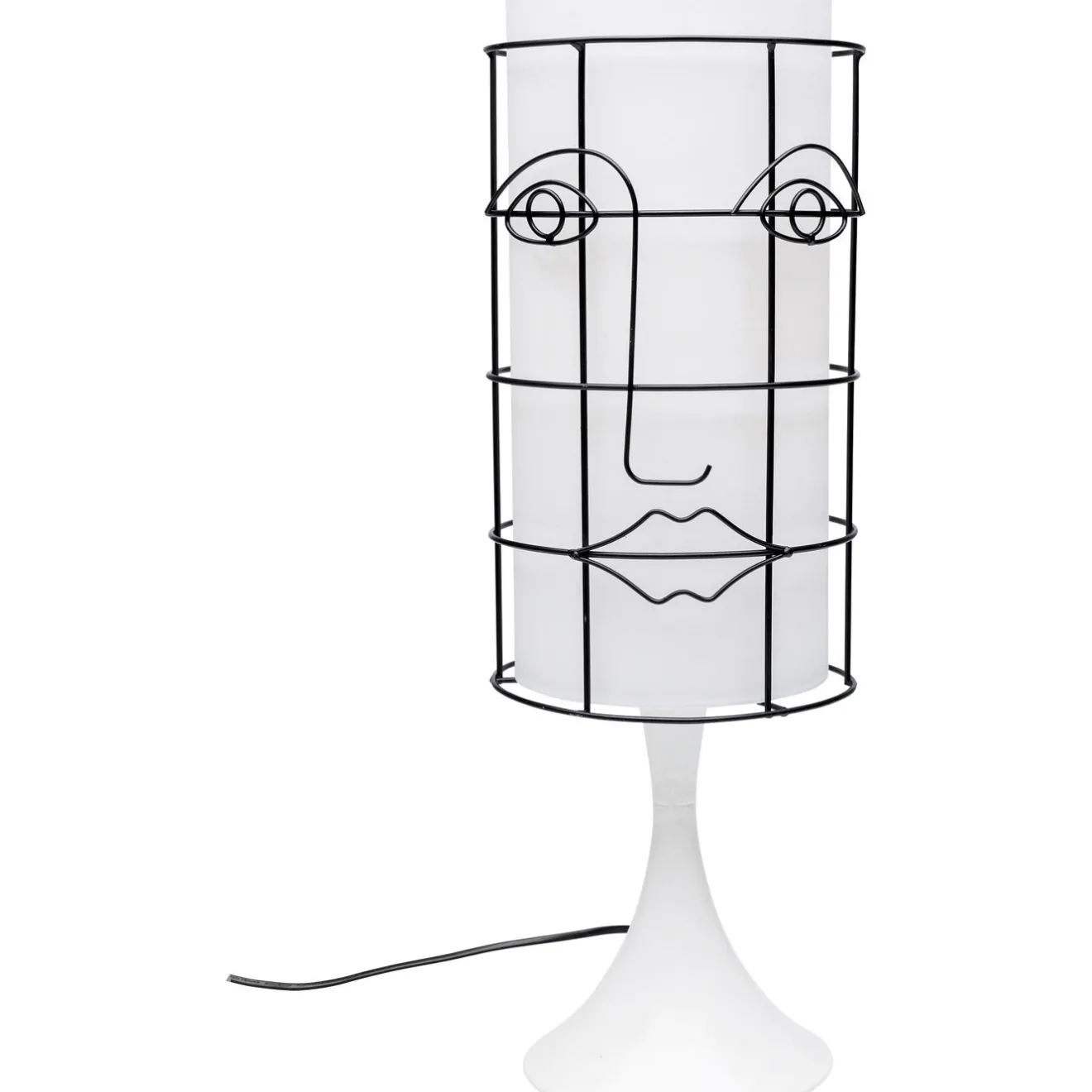 KARE Design Lampes De Table|Lampe A Poser Grid Face Blanc 60Cm