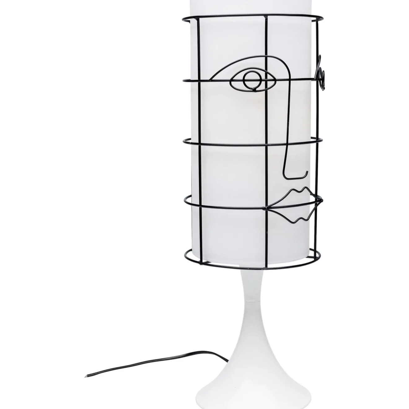 KARE Design Lampes De Table|Lampe A Poser Grid Face Blanc 60Cm