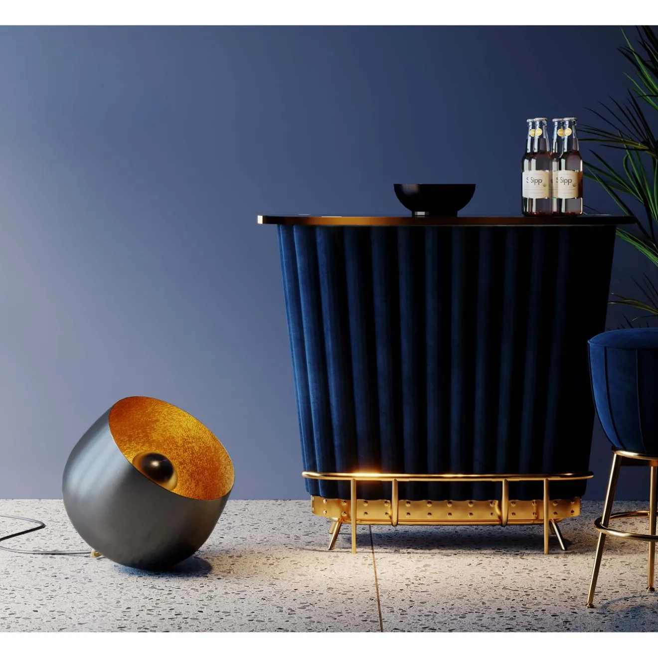 KARE Design Lampes De Sol|Lampe De Sol Apollon Smooth Noir O50Cm