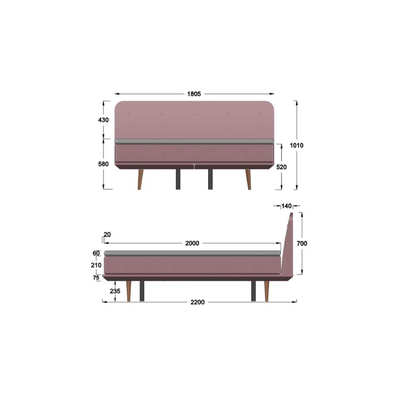 KARE Design Lits Boxspring|Lit Boxspring Luna Bleu 180X200