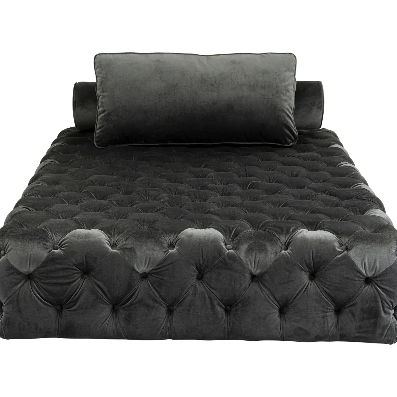 KARE Design Chaises Longues|Lit D Appoint Bottone Velours Gris