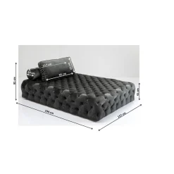 KARE Design Chaises Longues|Lit D Appoint Bottone Velours Gris