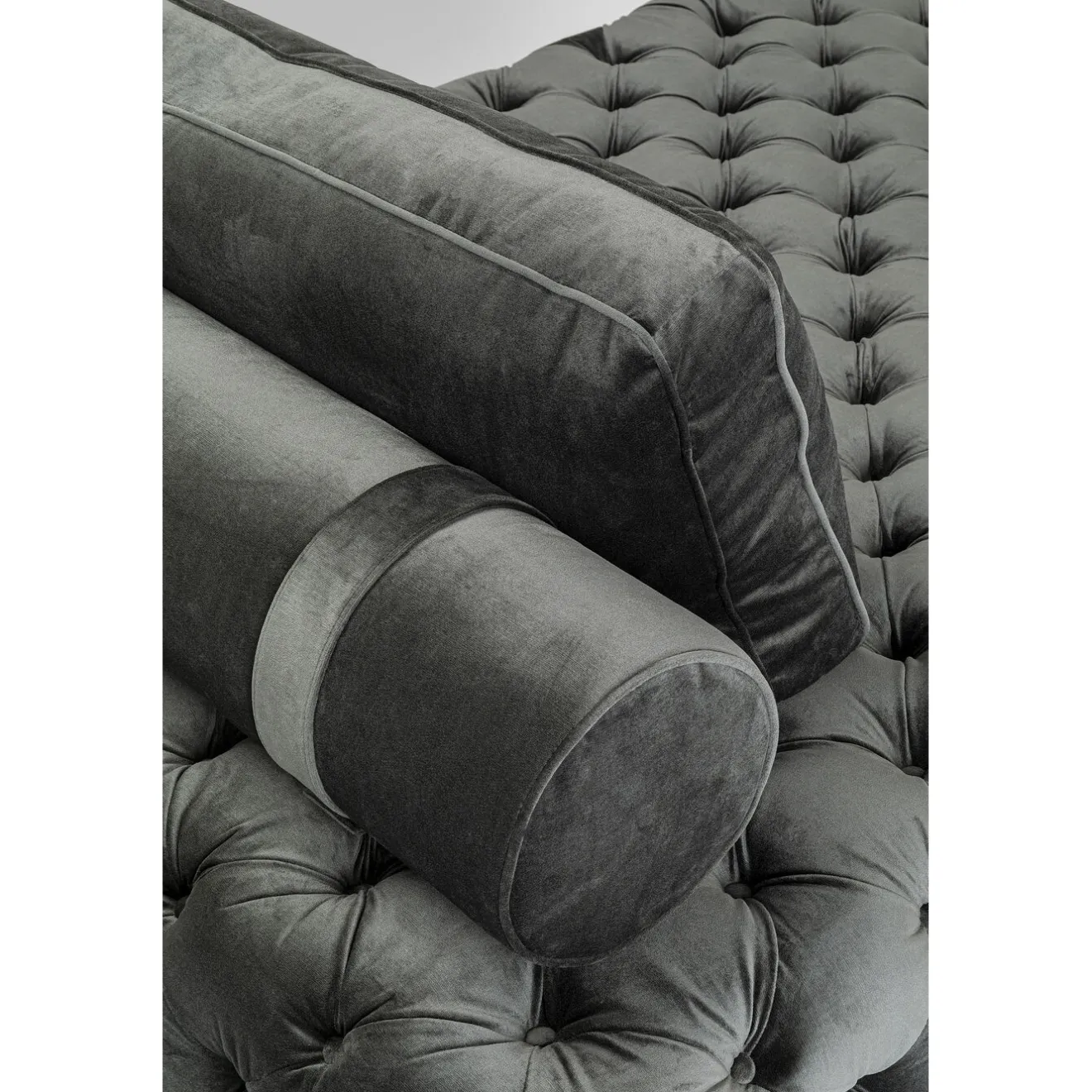 KARE Design Chaises Longues|Lit D Appoint Bottone Velours Gris