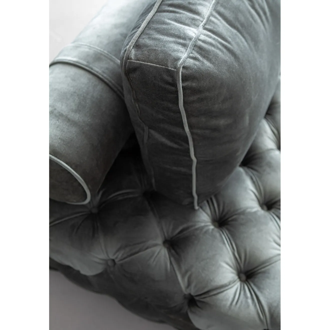 KARE Design Chaises Longues|Lit D Appoint Bottone Velours Gris