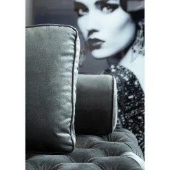 KARE Design Chaises Longues|Lit D Appoint Bottone Velours Gris