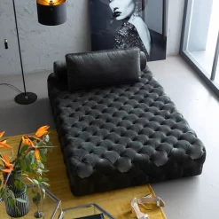 KARE Design Chaises Longues|Lit D Appoint Bottone Velours Gris