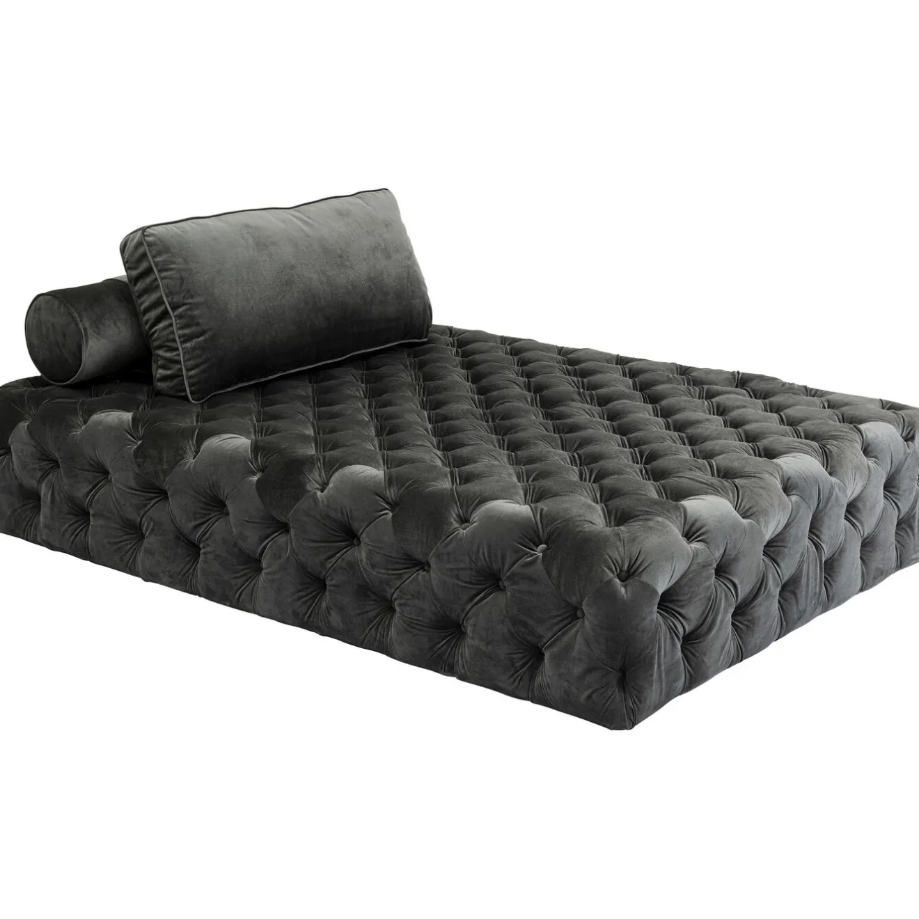 KARE Design Chaises Longues|Lit D Appoint Bottone Velours Gris