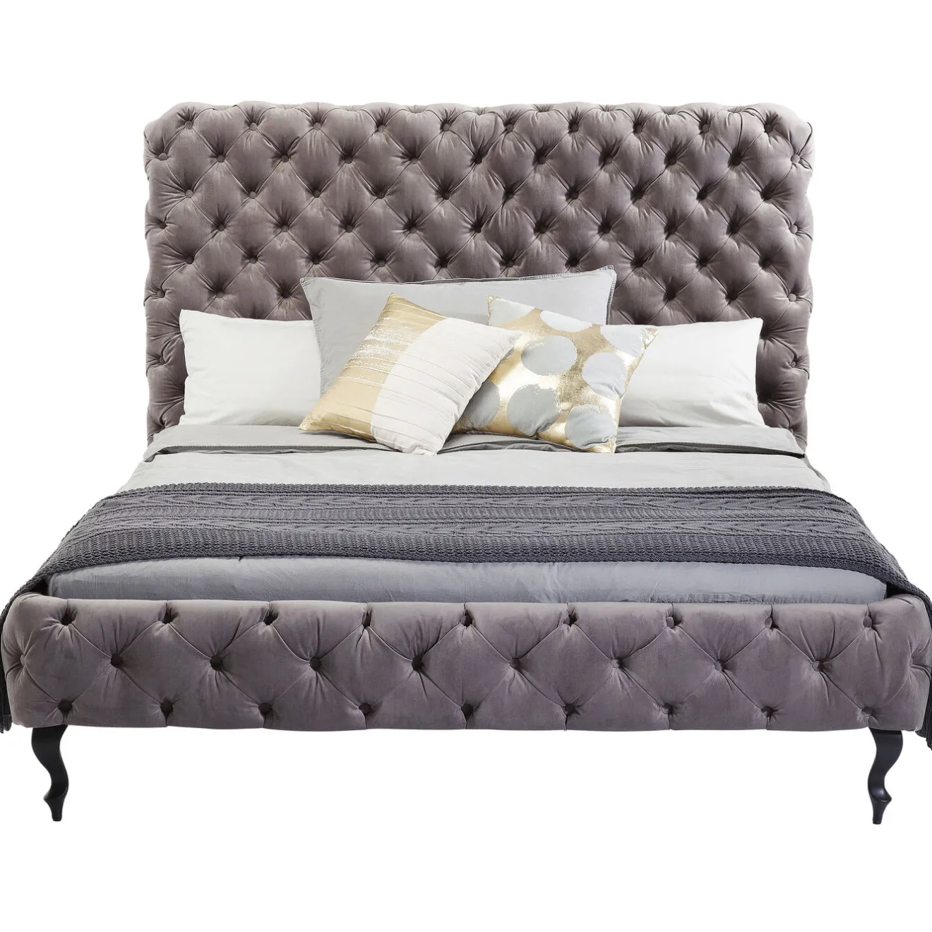 KARE Design Lits Rembourres|Lit Desire Haut Gris Argente 180X200Cm