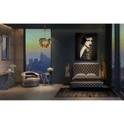 KARE Design Lits Rembourres|Lit Desire Haut Gris Argente 160X200Cm