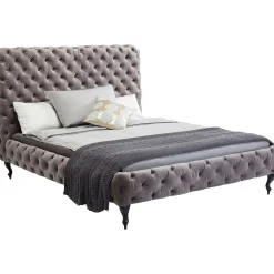 KARE Design Lits Rembourres|Lit Desire Haut Gris Argente 160X200Cm