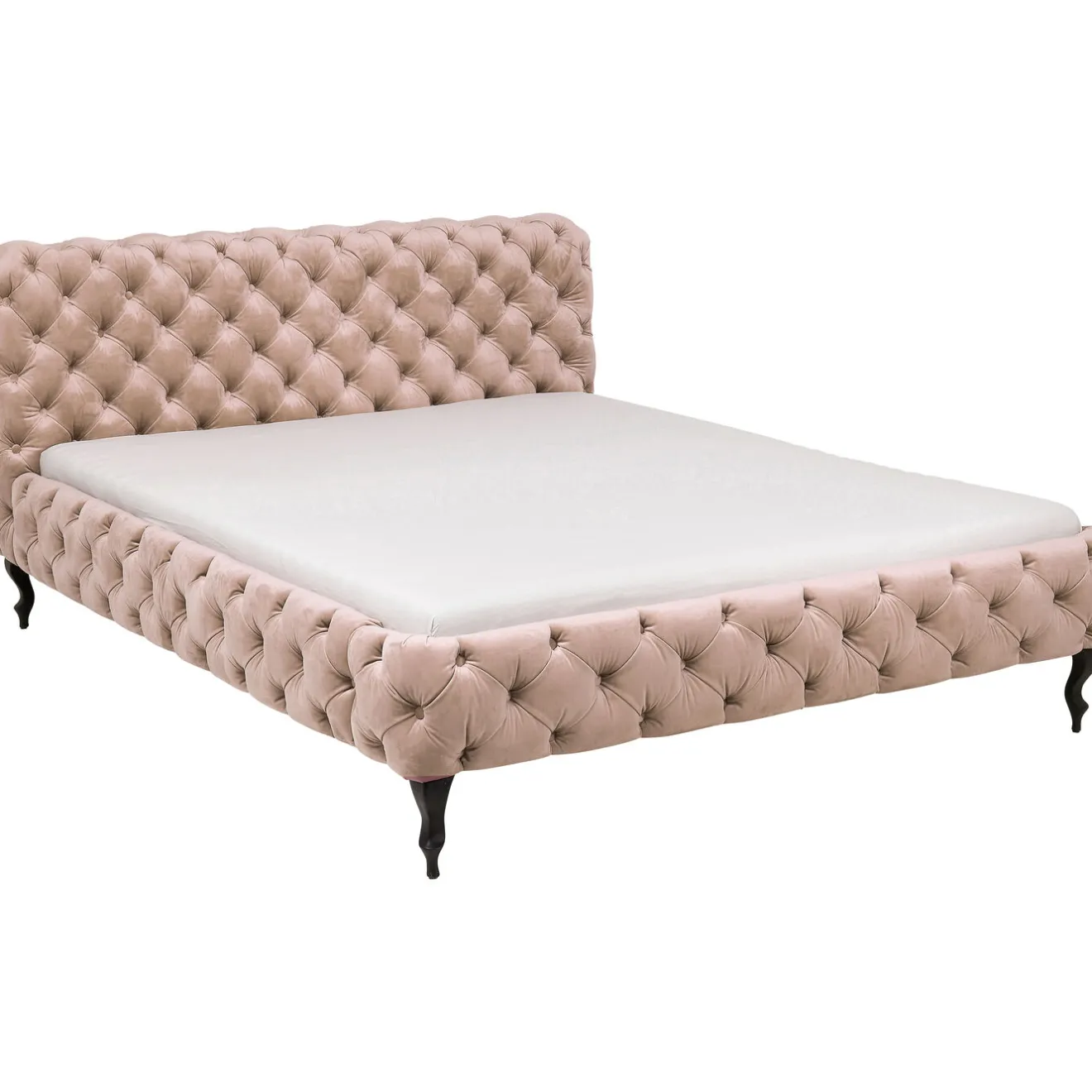 KARE Design Lits Rembourres|Lit Desire Velours Ecru 180X200Cm