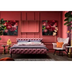 KARE Design Lits Rembourres|Lit Desire Velvet Rose 160X200Cm