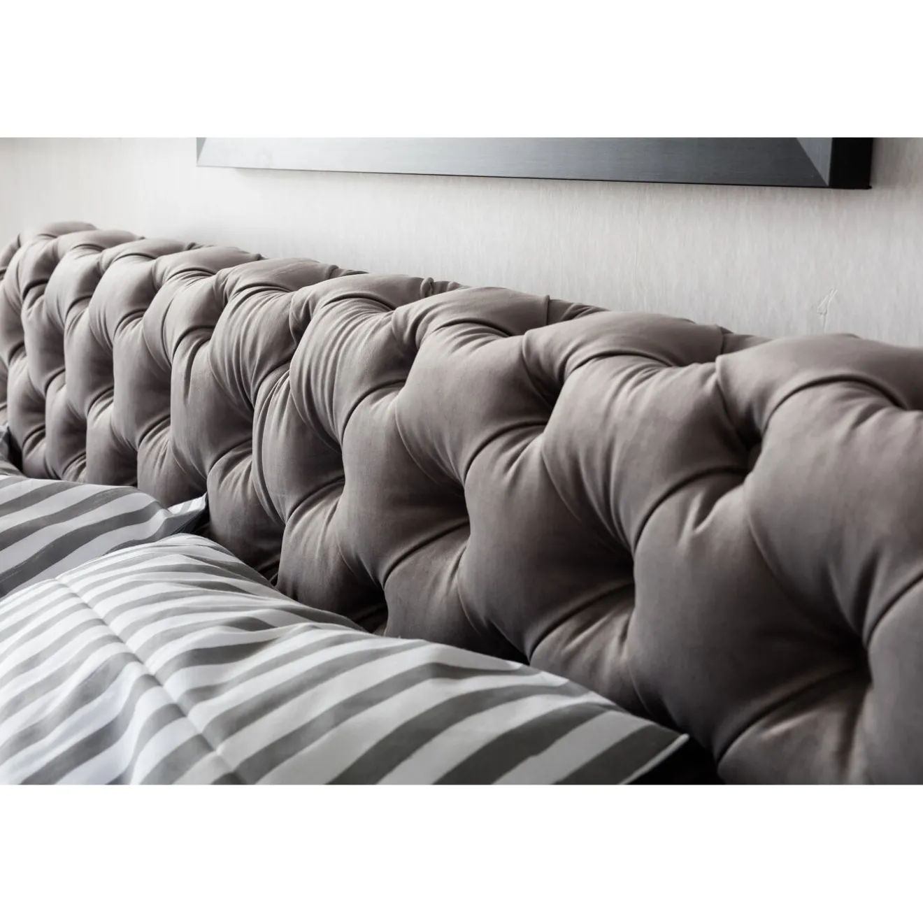 KARE Design Lits Rembourres|Lit Desire Velvet Silver Grey 200X200Cm