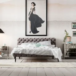 KARE Design Lits Rembourres|Lit Desire Velvet Silver Grey 200X200Cm