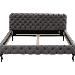 KARE Design Lits Rembourres|Lit Desire Velvet Silver Grey 200X200Cm