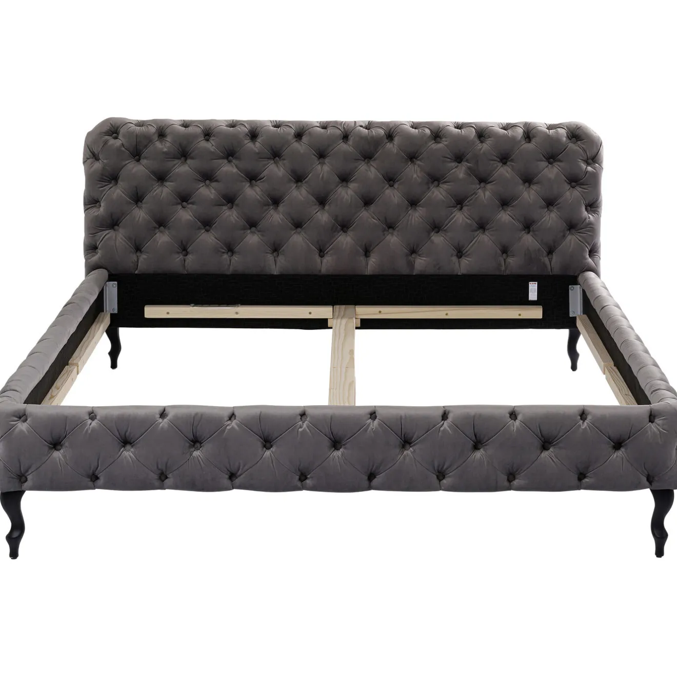 KARE Design Lits Rembourres|Lit Desire Velvet Silver Grey 200X200Cm