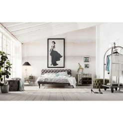 KARE Design Lits Rembourres|Lit Desire Velvet Silver Grey 160X200 Cm