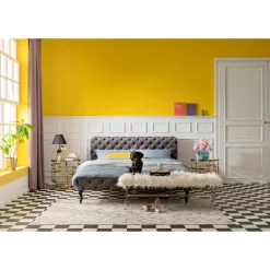 KARE Design Lits Rembourres|Lit Desire Velvet Silver Grey 160X200 Cm