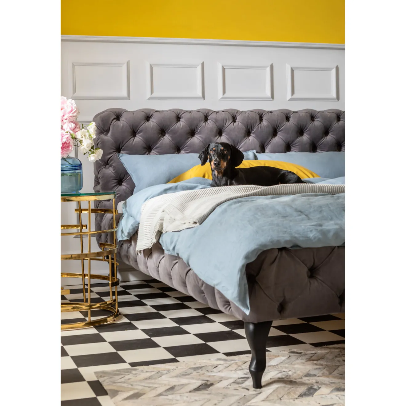 KARE Design Lits Rembourres|Lit Desire Velvet Silver Grey 160X200 Cm