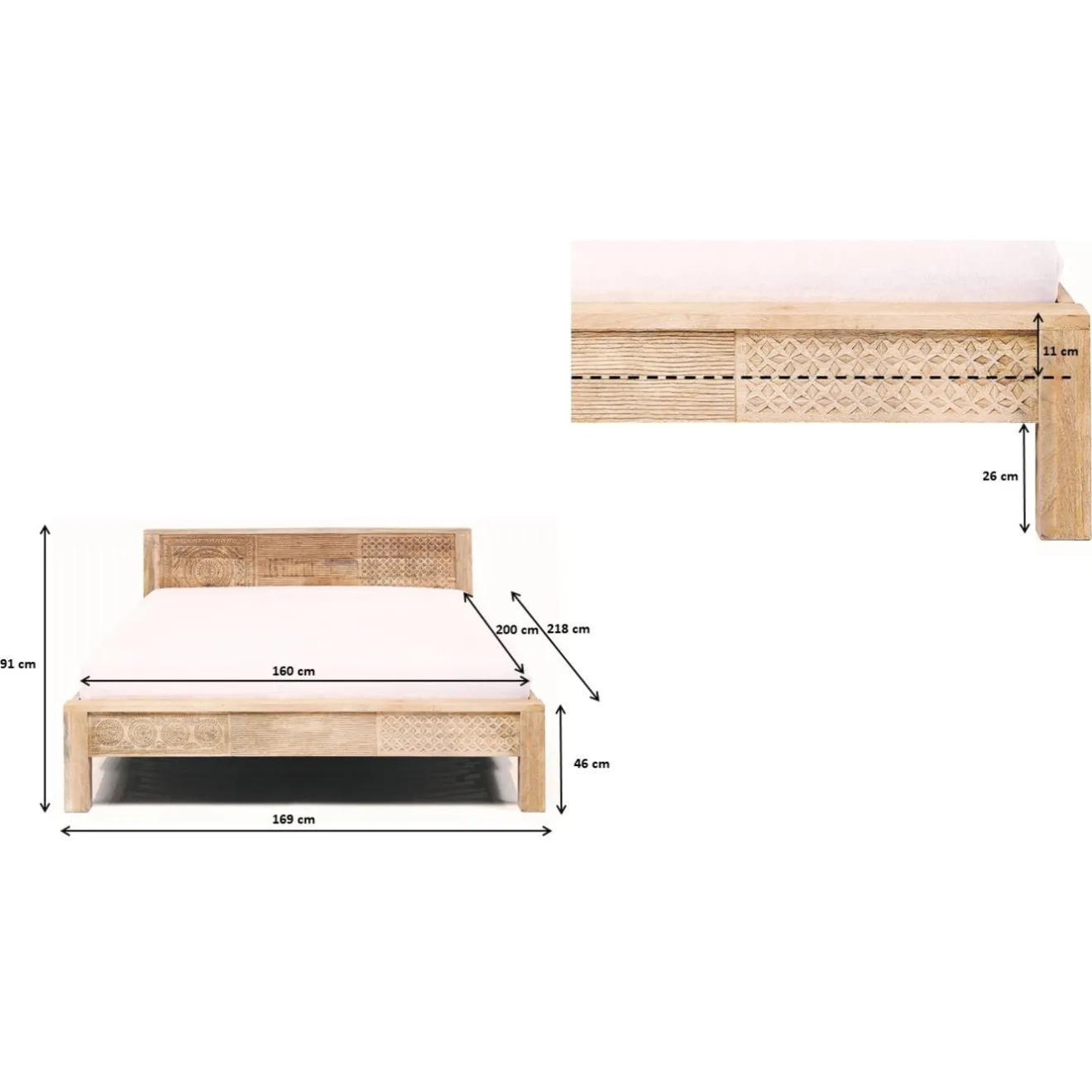 KARE Design Lits En Bois|Lit En Bois Puro High 160X200