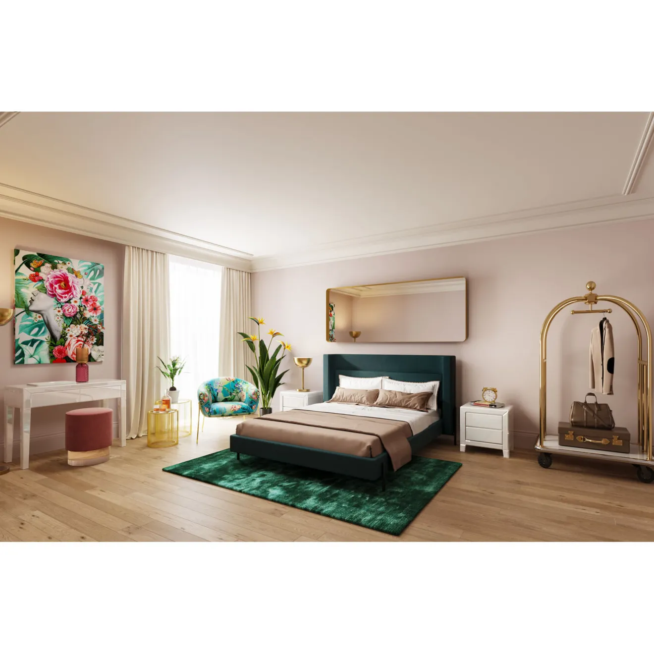 KARE Design Lits Rembourres|Lit Tivoli Vert 160X200Cm