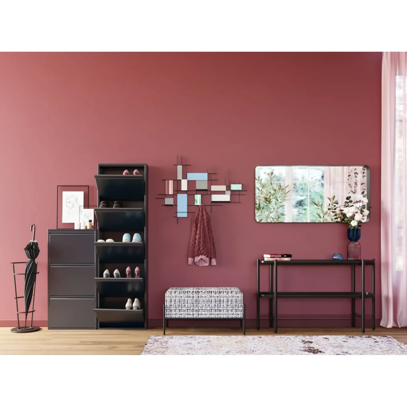 KARE Design Rangements À Chaussures Rabattables|Meuble À Chaussures Caruso 5 Anthracite (Mailorder