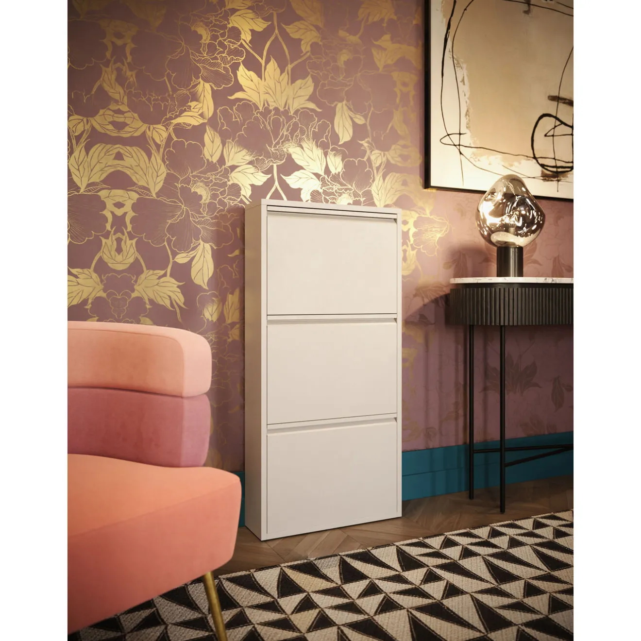 KARE Design Rangements À Chaussures Rabattables|Meuble À Chaussures Caruso 3 Creme (Mo)