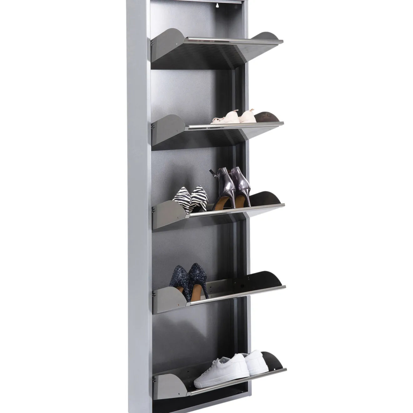 KARE Design Rangements À Chaussures Rabattables|Meuble À Chaussures Caruso 5 Alu Brosse