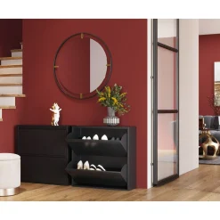 KARE Design Rangements À Chaussures Rabattables|Meuble À Chaussures Caruso 2 Double Anthracite