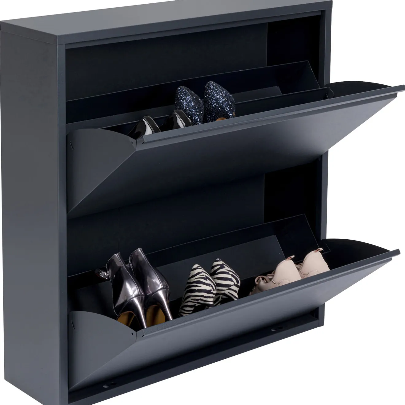 KARE Design Rangements À Chaussures Rabattables|Meuble À Chaussures Caruso 2 Double Anthracite
