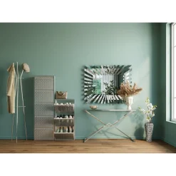 KARE Design Rangements À Chaussures Rabattables|Meuble À Chaussures Caruso 3 Alu Brosse