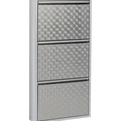 KARE Design Rangements À Chaussures Rabattables|Meuble À Chaussures Caruso 3 Alu Brosse