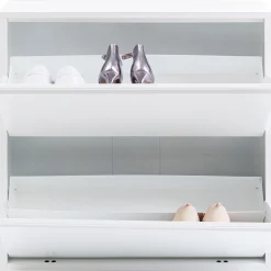 KARE Design Rangements À Chaussures Rabattables|Meuble À Chaussures Caruso 2 Double Blanc