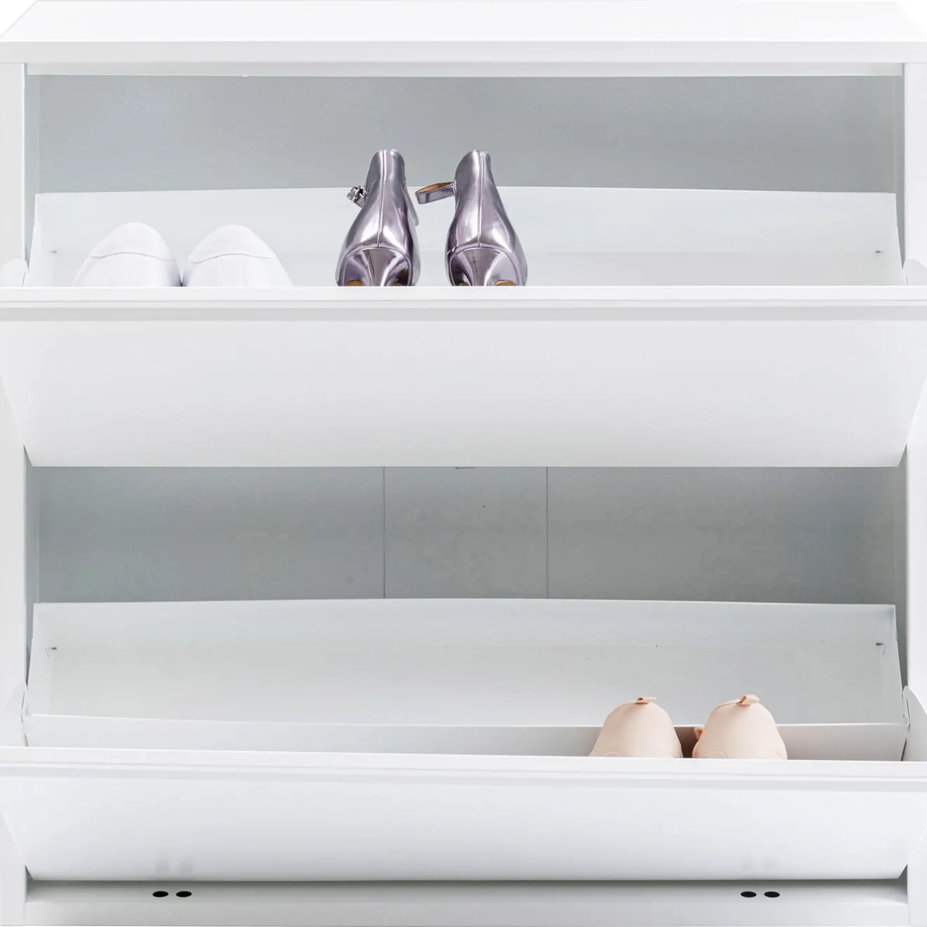 KARE Design Rangements À Chaussures Rabattables|Meuble À Chaussures Caruso 2 Double Blanc