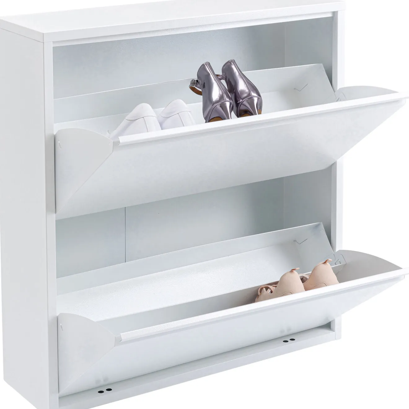 KARE Design Rangements À Chaussures Rabattables|Meuble À Chaussures Caruso 2 Double Blanc