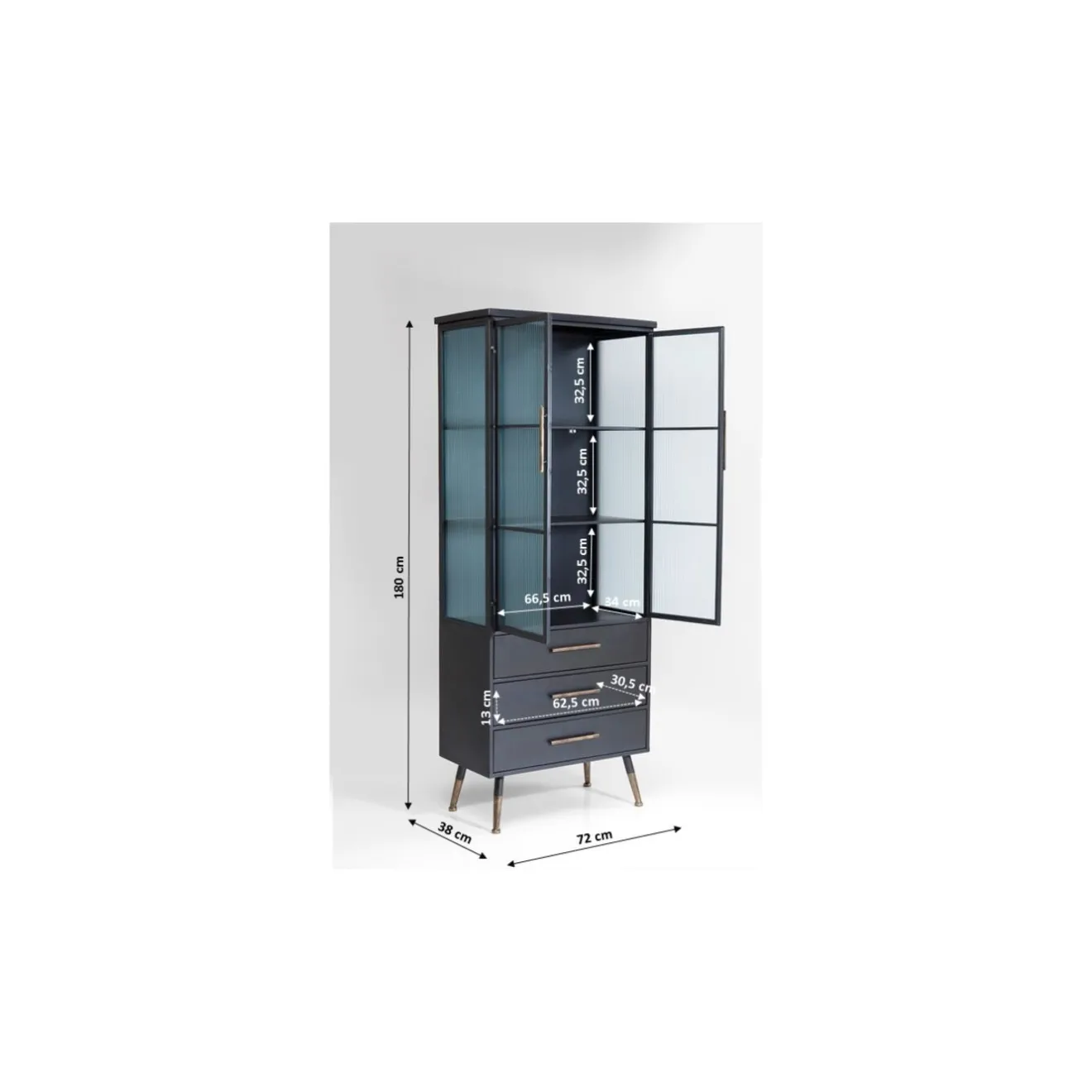 KARE Design Vitrines|Meuble Haut La Gomera 2-Portes/3-Tiroirs