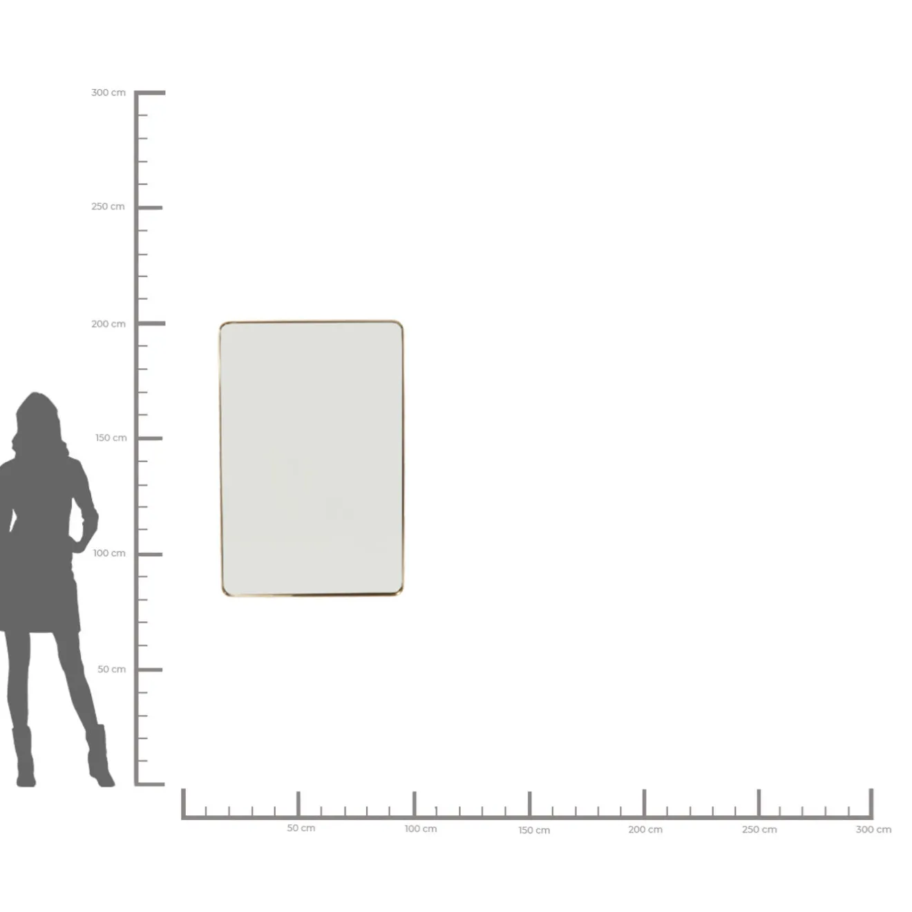 KARE Design Miroirs Muraux|Miroir Curve Rectangulaire Laiton 80X120Cm