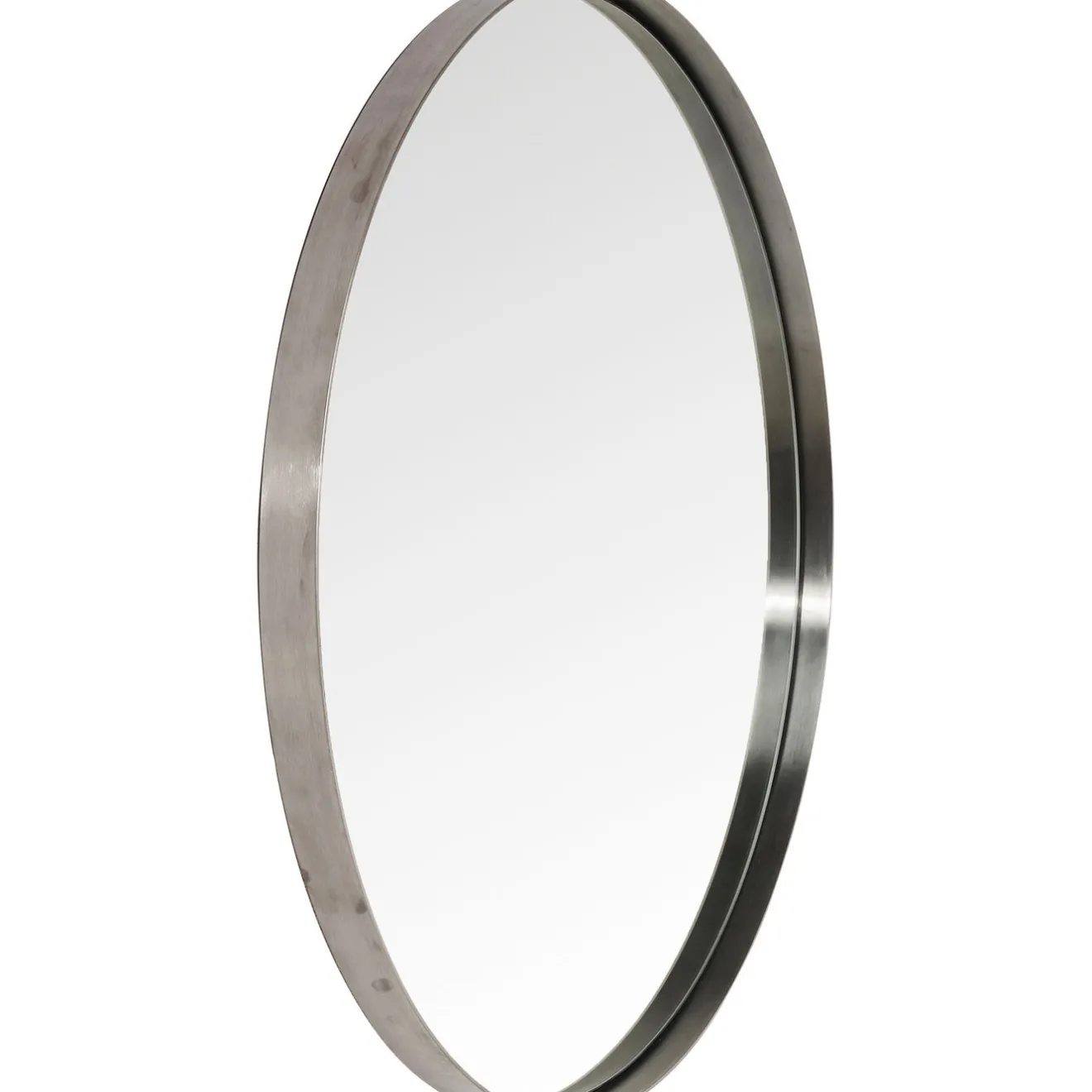 KARE Design Miroirs Muraux|Miroir Curve Rond Acier Nature O100Cm