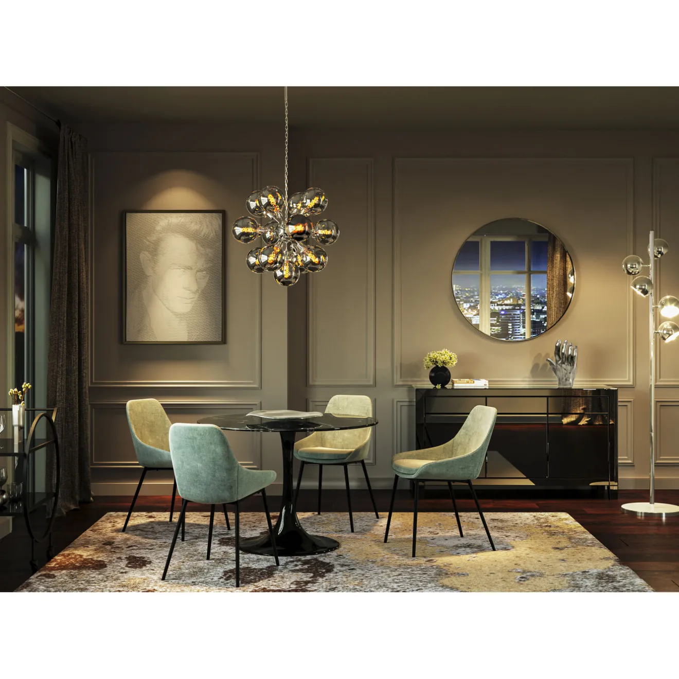 KARE Design Miroirs Muraux|Miroir Curve Rond Inox O100Cm