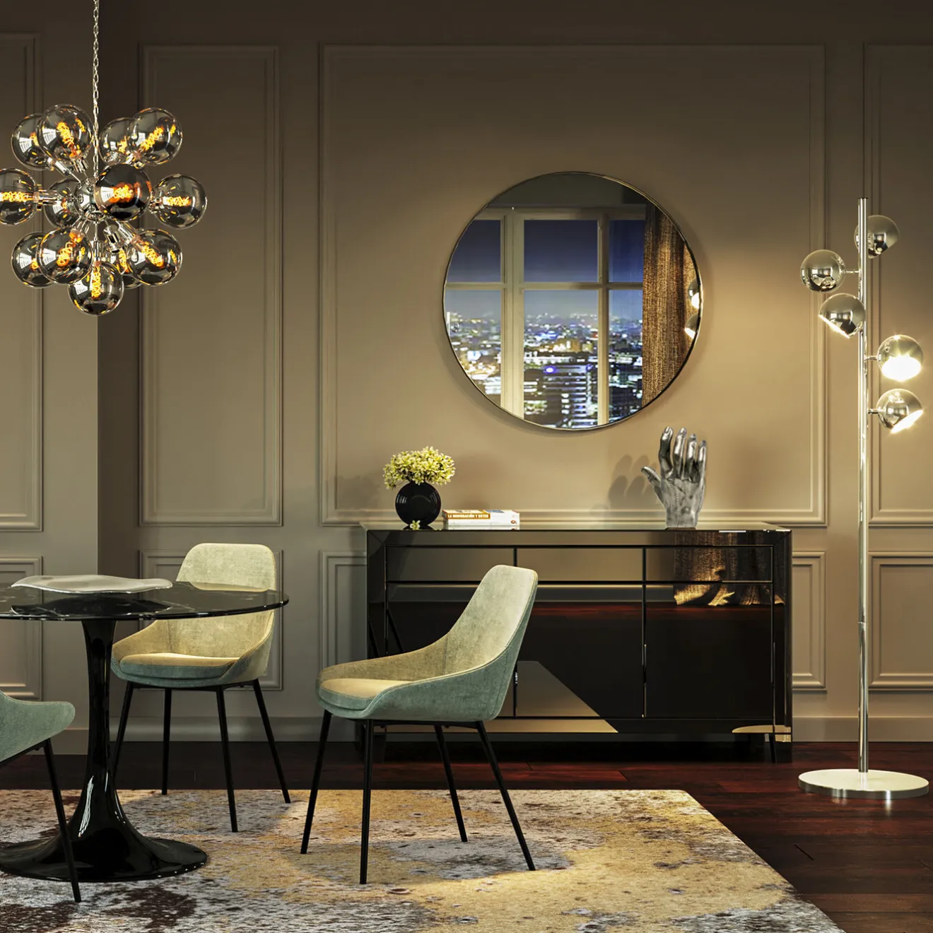 KARE Design Miroirs Muraux|Miroir Curve Rond Inox O100Cm